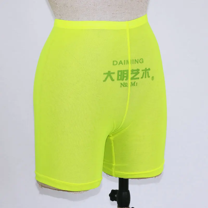 OMSJ популярные прозрачные неоновые зеленые сетчатые шорты женские сексуальные эластичные Летние Шорты однотонные повседневные шорты с высокой талией для отдыха