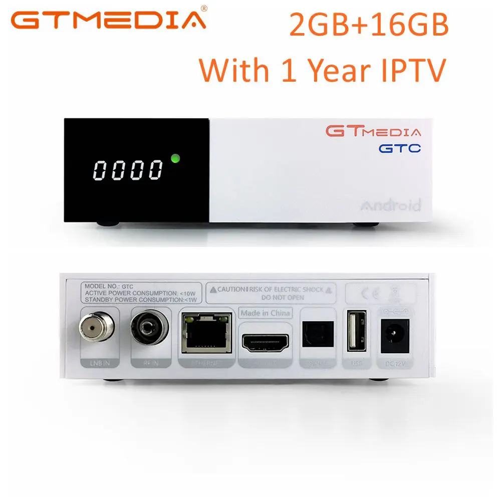 

GTmedia GTC TV BOX Receptor DVB-S2 DVB-C DVB-T2 ISDBT Amlogic S905D Android 6.0 2GB 16GB Netflix IPTV Set top Box 4 Media Player