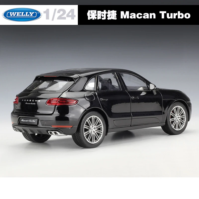 WELLY 1:24, металлический автомобиль Porsche Macan Turbo, внедорожник, спортивный автомобиль, литая модель автомобиля, детский подарок, коллекция игрушек