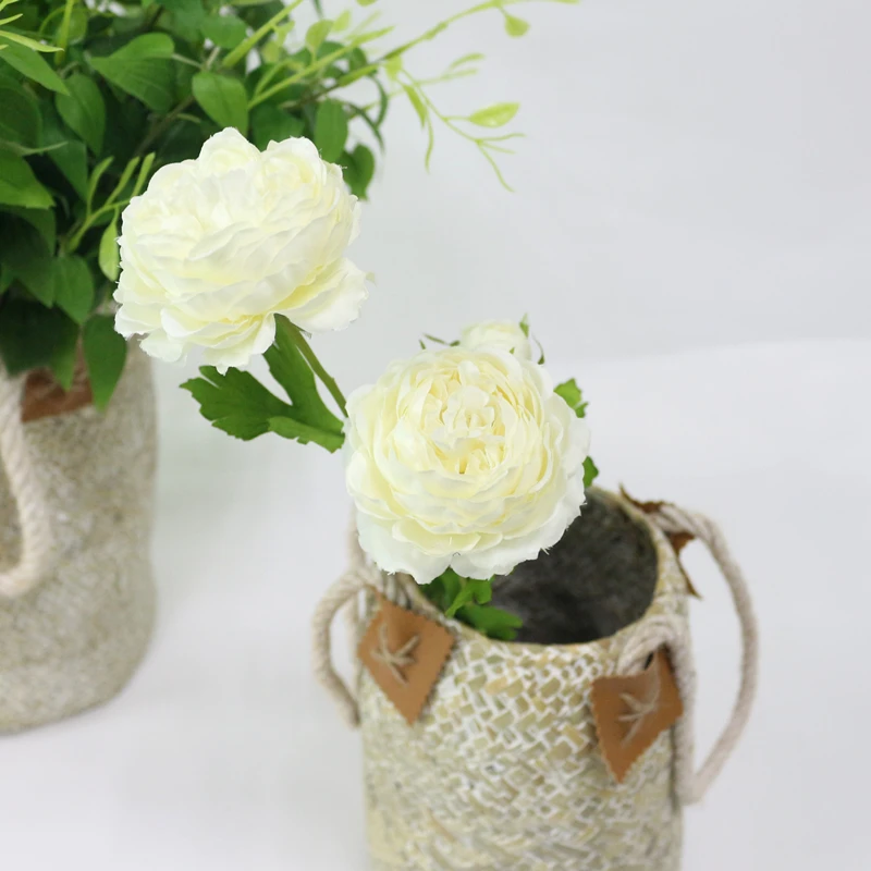 JAROWN Artificial 3 Heads Peony Flowers Branch Simulation Silk Fake Rose Flower For Wedding Decorations Home Party Decor Floers (4)