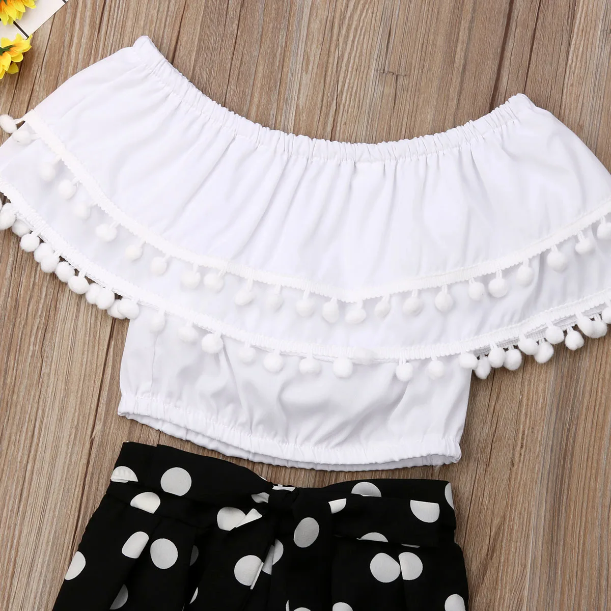 Toddler Kids Clothing Baby Girls Cute Ruffle Tassels Vest Tank Top+ Polka Dot Long Pants Trousers Headband Outfits Clothes Set Toddler Kids Clothing Baby Girls Cute Ruffle Tassels Vest Tank Top+ Polka Dot Long Pants Trousers Headband Outfits Clothes Set