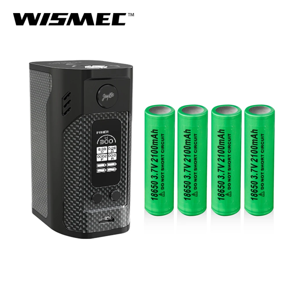 Wismec RX 300 TC Mod Box Leather /Carbon Fiber Box Mod Output RX300W Mod Box with 4pcs of 18650 battery Electronic cigarette Mod