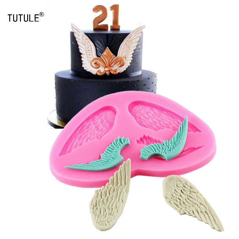 

Gadgets - Angel wings liquid silicone inverted sugar mold dry Peisi baking tool Baking sugar cake mold chocolate biscuits