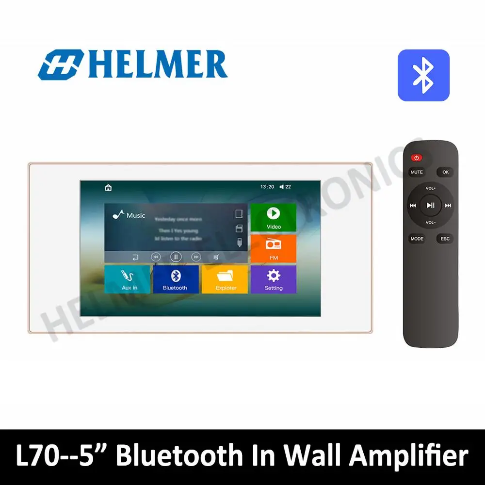 5 Class D amplifier with touch screen Bluetooth in wall home audio amplifier Digital stereo Amplifier