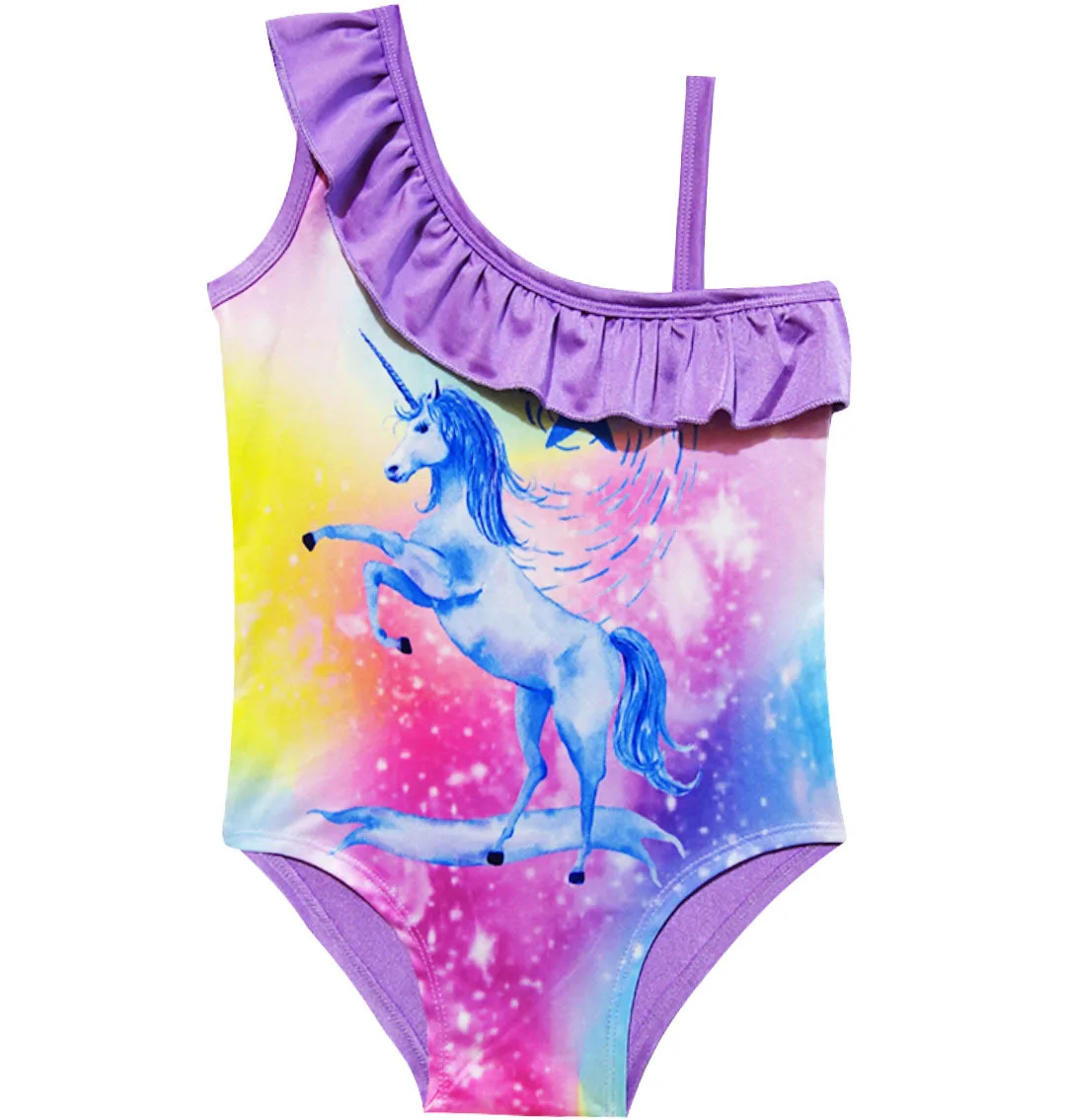 

New 2019 One Piece Swimsuit Unicorn Girls Swimwear 3-10 Years Children's Swimwear One Piece Swimming Bathing Suit G48-CZ891