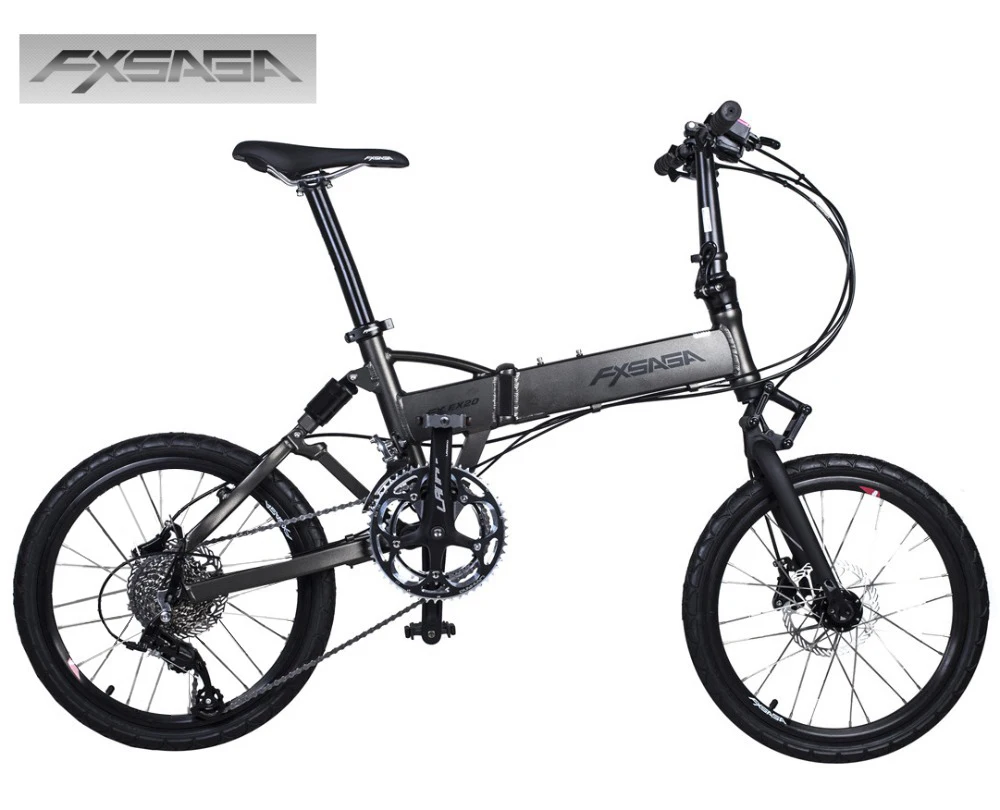 FXSAGA 20 inch Aluminum 9 font b speeds b font full suspension M355 Hydraulic disc brakes