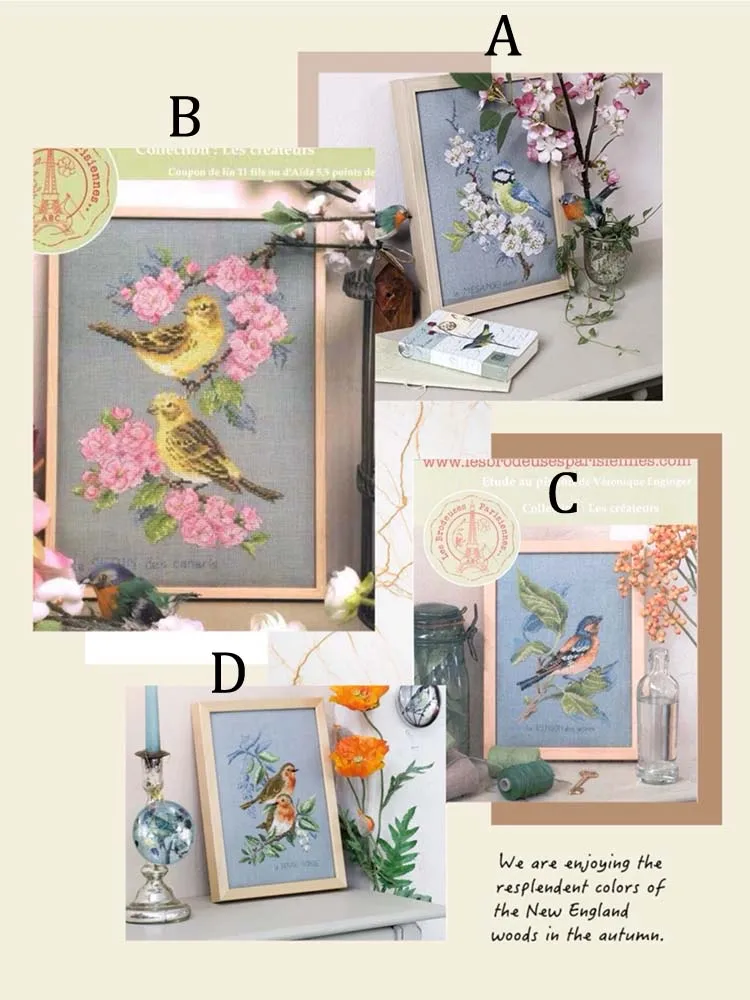 

Gold Collection Beautiful Counted Cross Stitch Kit Birds and Flowers Bird Pheasant Quartet, 1 set only