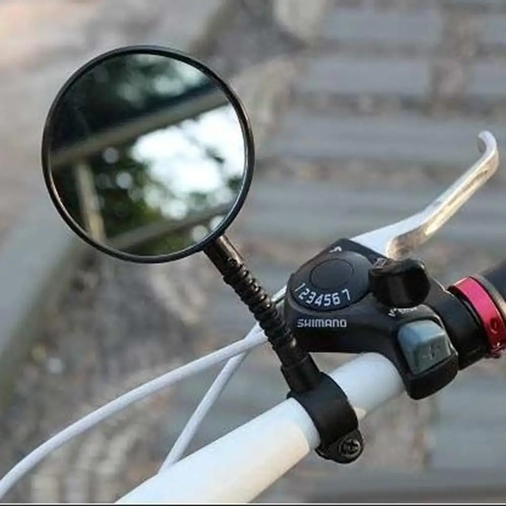 1 шт. зеркала для велосипеда, руль для велосипеда, гибкое зеркало заднего вида черного цвета - Color: Black