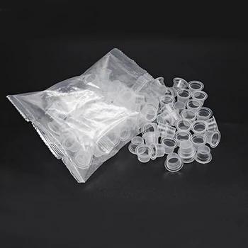 

100PCS 11MM Disposable White Tattoo Pigments Cups Caps Permanent Makeup Ink Cups Medium Size Tattoo Equipment Accessory Supply