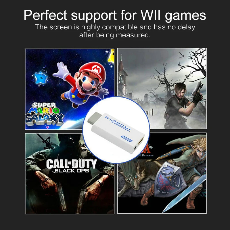  Convertitore per Wii2 a HDMI Full HD Auto Interruttore Risoluzione Supporto Adattatore di Uscita di
