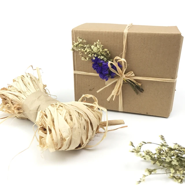 Natural raffia dry straw paper gift wrap candy box packaging rope