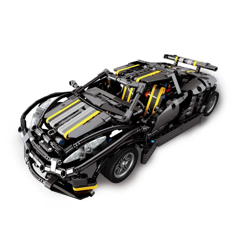 

Black Sports Car Children Alpinia Oxyphylla Assembling Spelling Insert Toys Building Block XB07002