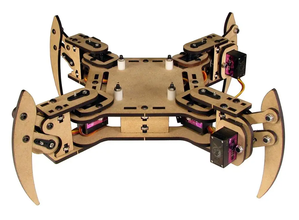DIY meped v2 четвероногое шагающий робот-Базовый комплект деревянный palte + металлический Шестерни сервоприводы + винты/набор гаек