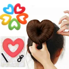 Portable Women Lady Hair Donut Bun Heart Maker Magic Foam Sponge Princess Hairstyle Hairbands+Clip Bband Free Shipping Portable Women Lady Hair Donut Bun Heart Maker Magic Foam Sponge Princess Hairstyle Hairbands+Clip Bband Free Shipping