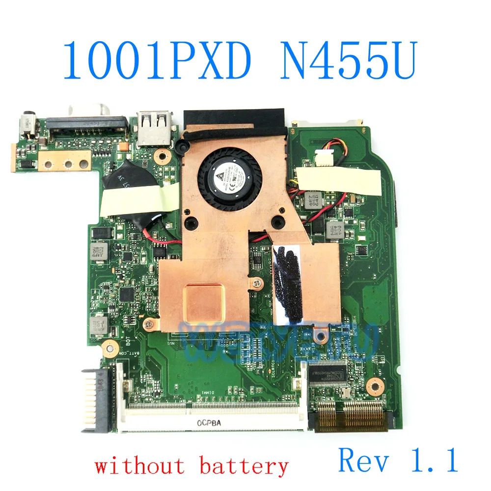 Материнская плата 1001PXD с радиатором процессора N455 REV 1 для ноутбука ASUS EeePC
