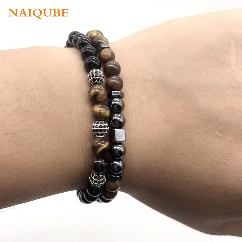 

NAIQUBE 2019 New Trendy Ball Bracelets Men Fashion Classic Bead Charm Bracelets & Bangles For Men Jewelry Gift