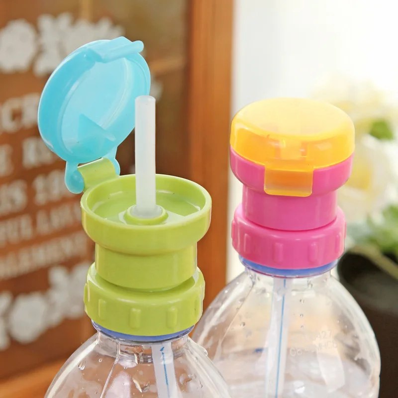 1Pcs portable spill proof bottle Drinks straw lids water bottles straw