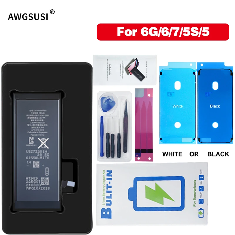 

2150/1800/1440 mAH Polymer Li-ion Phone Battery For Iphone 6 6S 7 5S 5 High Capacity Zero Cycle Replacement Batteries