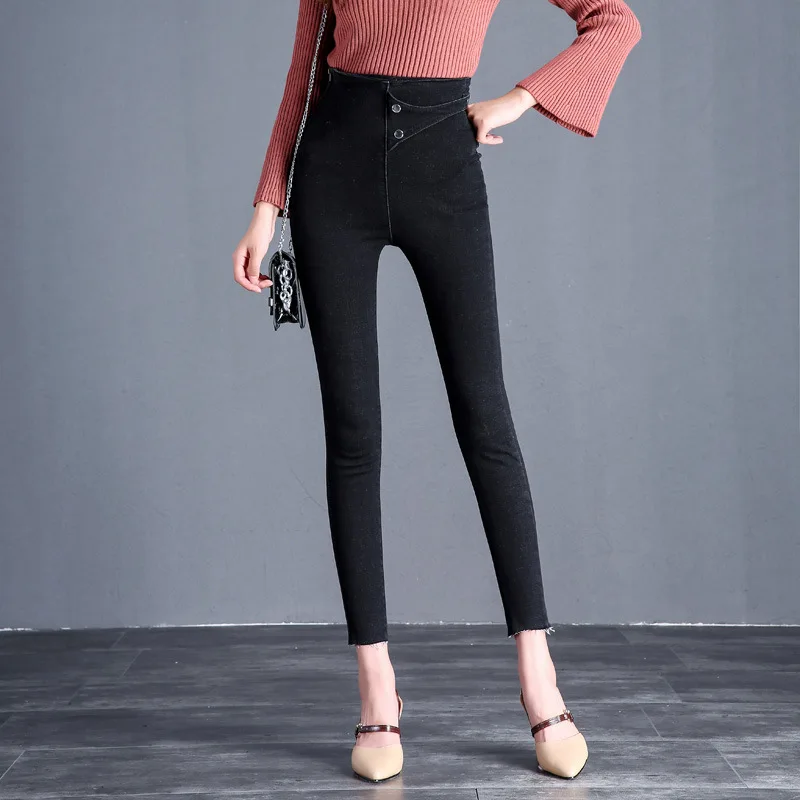 Дешевые оптовая продажа 2018 новый на осень-зиму Хит продаж женские модные повседневные джинсовые штаны G237