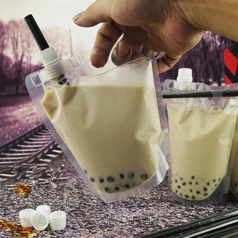 50pcs Creative Transparent Disposable Beverage Bag Seal Liquid Drink