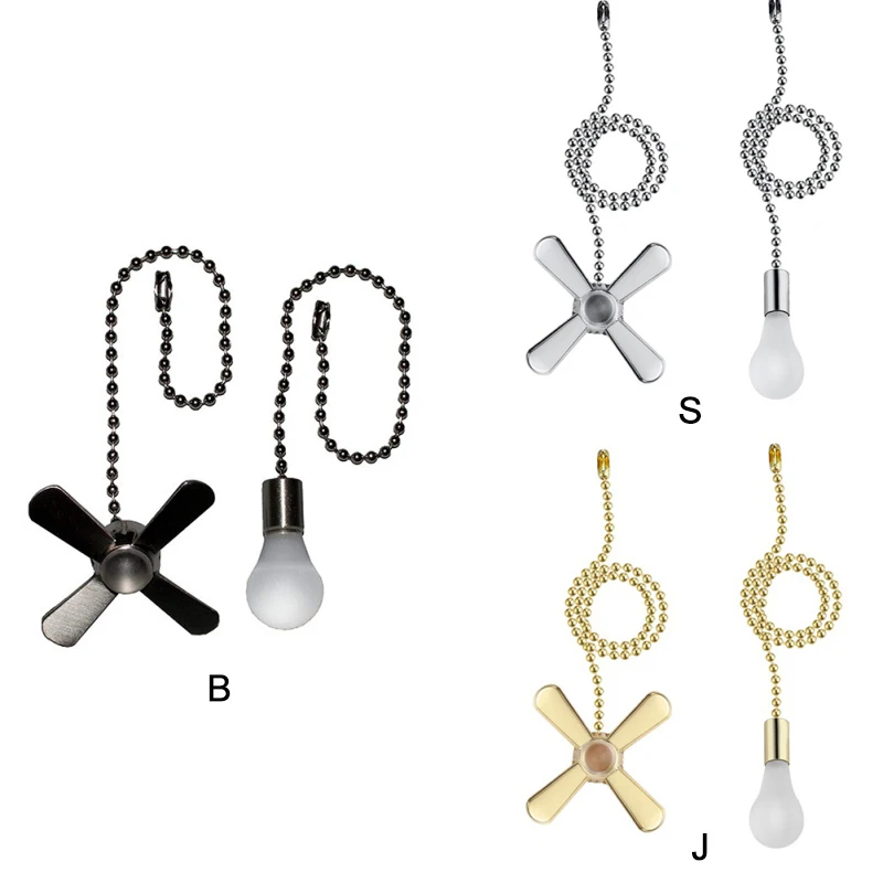 

Metal Lighting Ceiling Fan Accessories Light Bulb Shape Extension Chain Fan-shaped Extension Chain