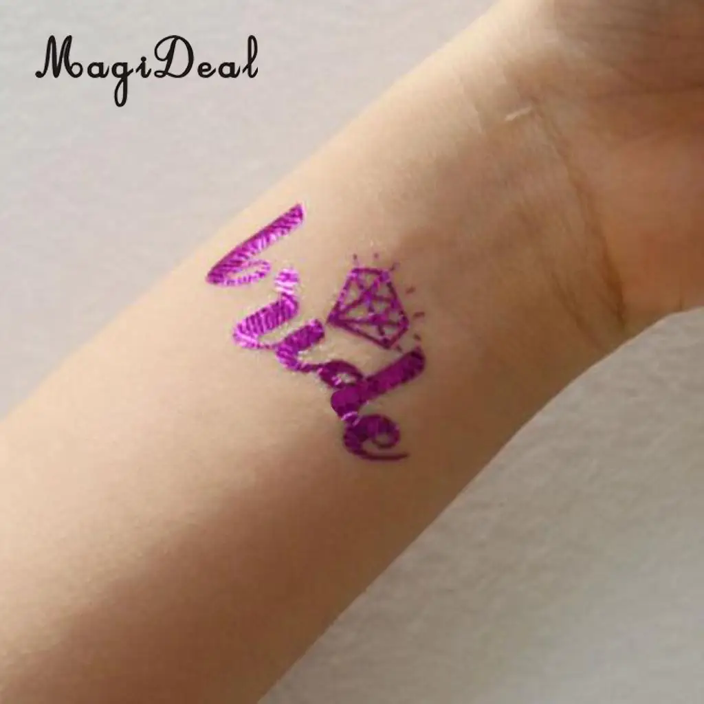 MagiDeal 10Pcs/Lot Purple Team Bride Tribe Temporary Tattoos Wedding Sticker Hens Night Party Decoration Hands Sticker