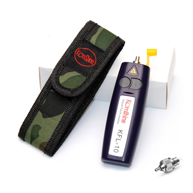 

KomShine 10mW 20mW VFL Optical Fiber Cable Tester, KFL-10 Black Fiber Optic Visual Fault Finder 15Km Range 650+10nm Red