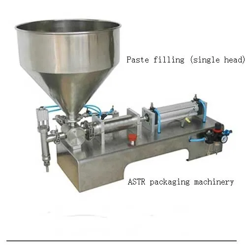 

single nozzle Paste filling machine small hopper Rotary Valve range 5-100ml quantitative filling and packaging equipment