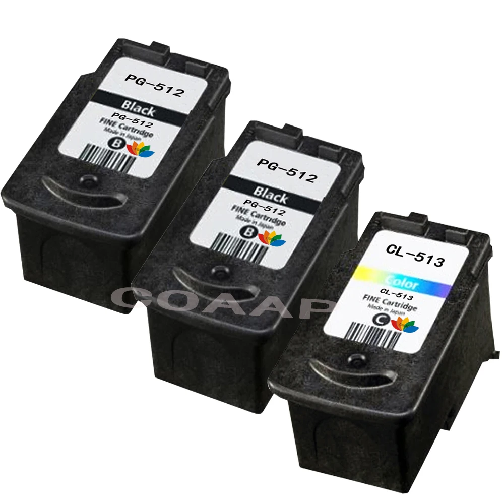 Cartucho de Tinta Recarregáveis para Canon Ip2700 Mp240 Mp480 Mx350 250 252 260 270 272 280 pg 512 cl 513 3 Pcs Pg512 Cl513 Mp230