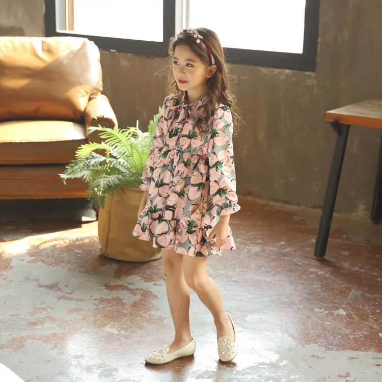 floral big girls school dress long sleeve 2018 new spring summer autumn a live children dress print flower baby girls clothing 2018 4 5 6 7 8 9 10 11 12 13 14 15 years little big girls  dres for kids toddler girl dresses (6)