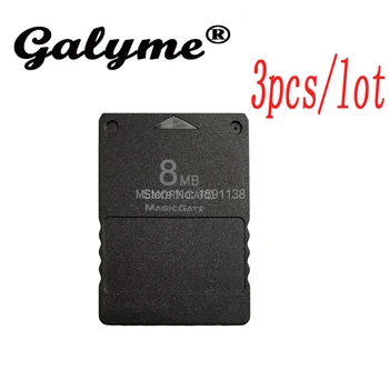 

3PCS/LOT New Arrival 8M 8 MB Memory Card Save Game Data Stick Module For Sony Playstation 2 PS2 High Quality For PS2 Memory Card