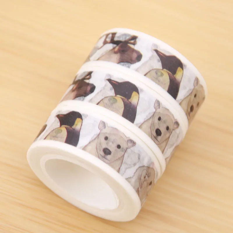 1 шт. Diy японская бумага декоративная клейкая лента Мультяшные животные мир васи
