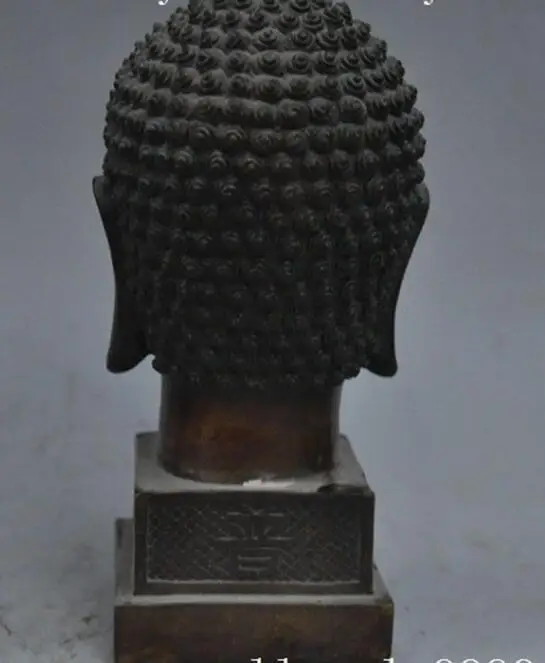 

S1886 6"tibet buddhism bronze gilt sakyamuni Shakyamuni Tathagata buddha head statue