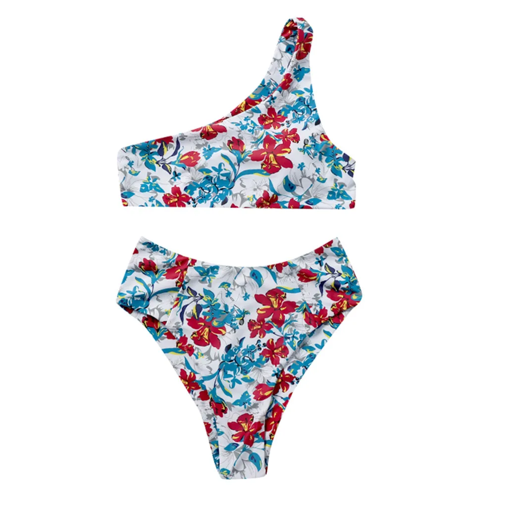 

Swimwear Women Blue Swimming Suit For Women Floral Print Tankini Swimsuits Womens Sexy Swimsuit Girls Biquinis Feminino 2019