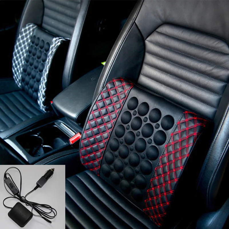 Car Seat Lumbar Support With DC 12V Charger Massage Vibration Waist Cushion Back Brace Pillow Accessories | Автомобили и