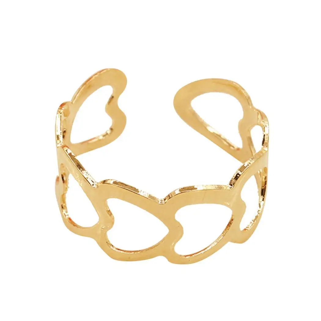 Moon Adjustable Out Opening Korean-Style Ring Love-Heart Star Hollow
