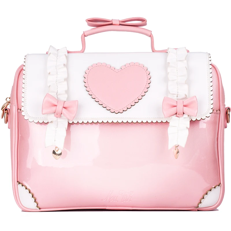 

Sweet Lolita Satchel Bag Maid Style Cross Body Heart Bag by Lovely Lota