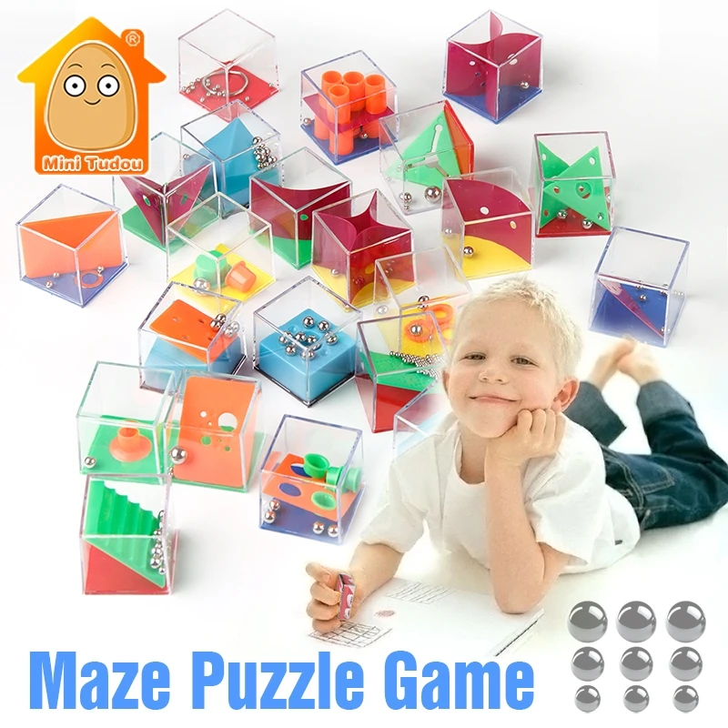 Mini Tudou Совета IQ игры 3D лабиринт-головоломка с Бисером взрослых Cube Развивающий Пазл коробка Enfant обучения обучающая игрушка для детей игрушки
