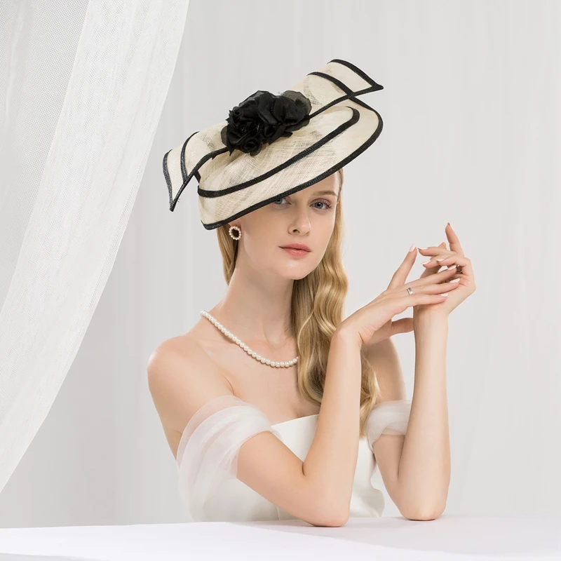 Sinamay каплевидные вуалетки повязка на голову шляпы Дерби гоночная шляпа Свадебная вечеринка шляпы
