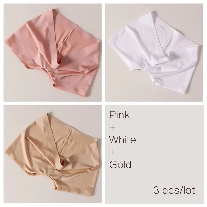 Pink White Gold DULASI бесшовные шелковые сексуальные трусики Нижнее белье Женские трусы 3 шт./лот дышащие трусики женские трусы дамское Сексуальное белье - Цвет: Pink White Gold