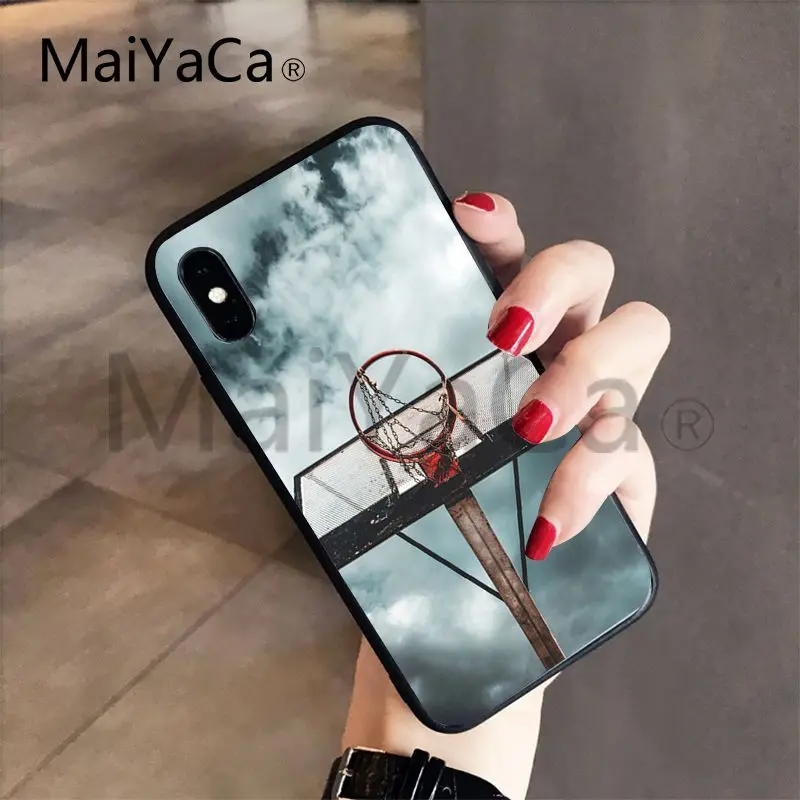 MaiYaCa Баскетбол черный ТПУ мягкий резиновый чехол для телефона чехол для iphone 7 7plus X 8 8plus и 5 5S 6s 6s Plus Чехол для мобильного телефона