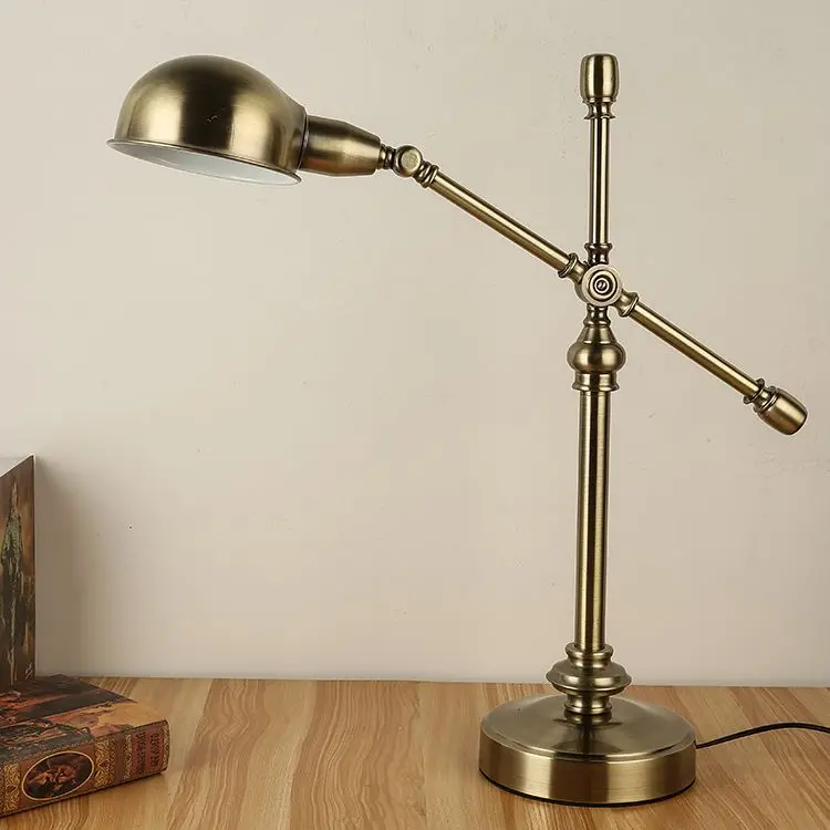 

American luxurious Rural retro desk lamp bedroom bedside study copper lamp luxury European style creative fashion FG423