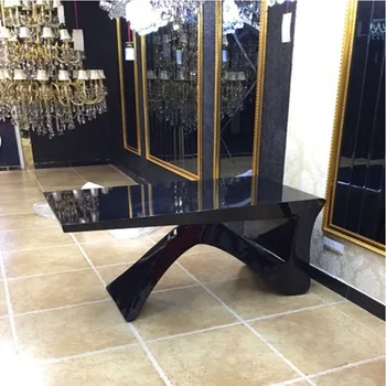 شراء0428R001 الإبداعية بسيطة الحديثة شخصية الأثاث لمعان البيانو الطلاء R شكل مدرب مدير العمل مكتب عمل الكمبيوتر الجدول