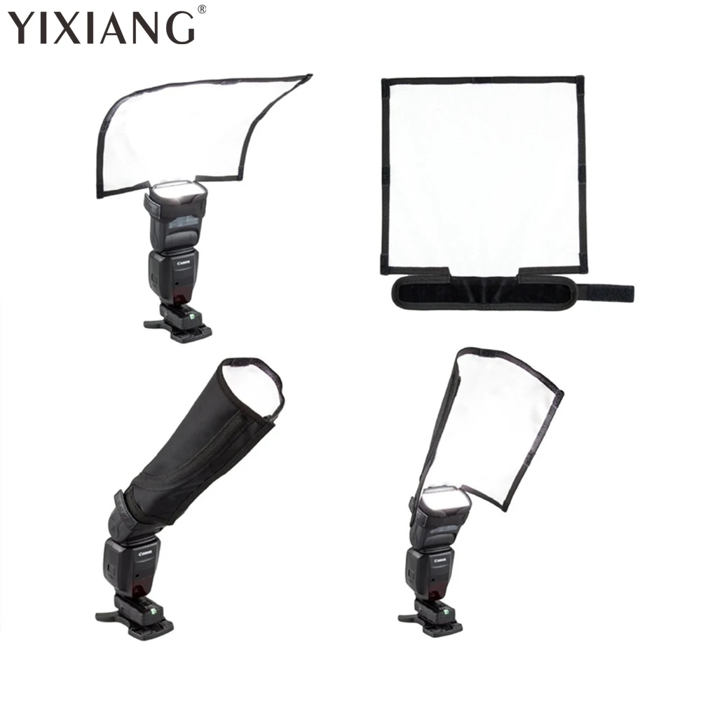 YIXIANG Universal Foldable Flash Reflector Snoot Diffuser Softbox for Canon Nikon Sony Yongnuo
