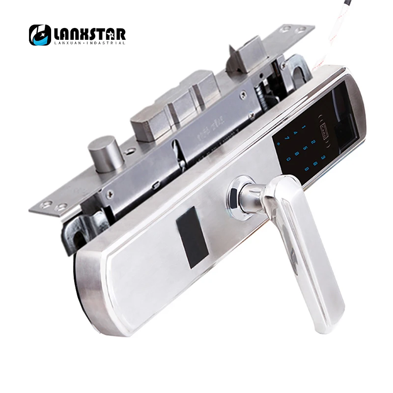 304 Steel Over C Lockcore Medium Type Lockbody Fingerprint Password Intelligent Card Mechanical Key Lock 5 in 1 Anti-theft Locks