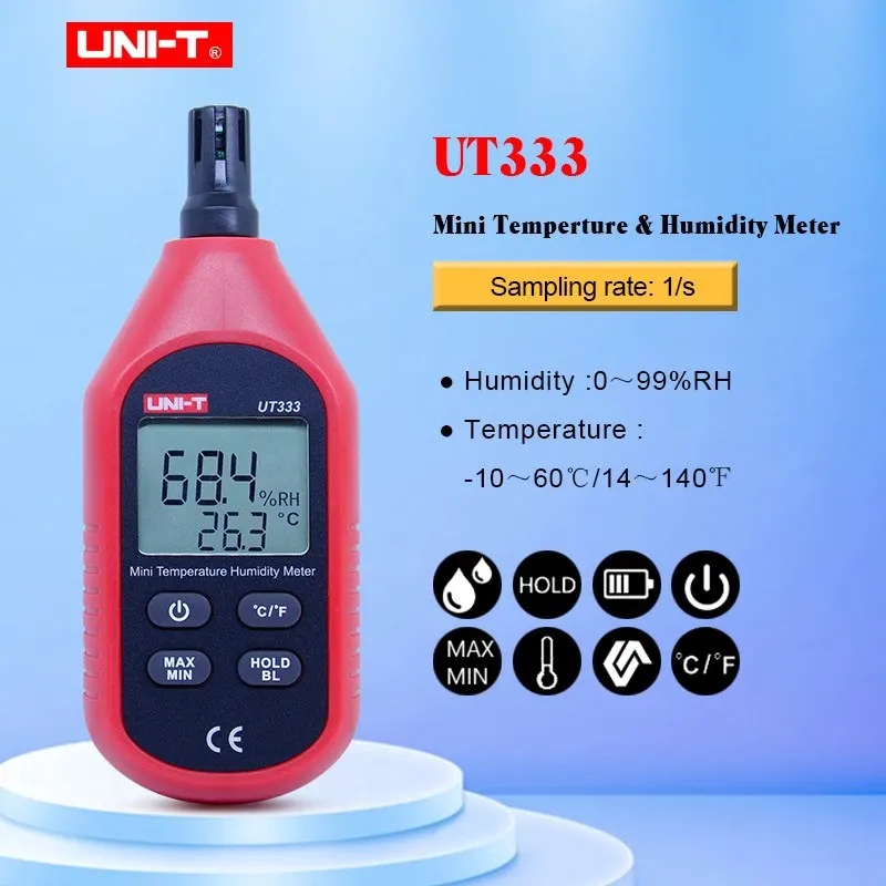 UNI-T UT333 Мини цифровой Термогигрометр ut353 мини звука метр UT363 мини Анемометр UT383 Люксметр мини-светильник метр - Цвет: UT333