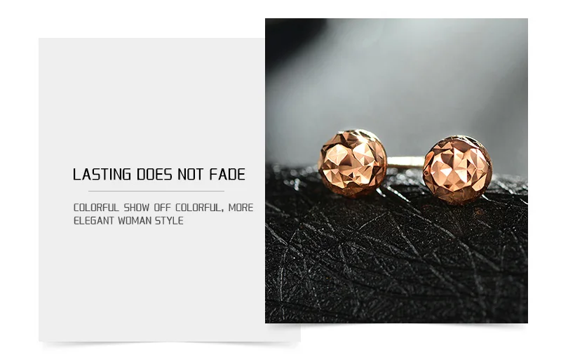 18k Gold Earrings Yellow Rose White New Fashion Trendy Women Ball Small Female Engaged Jewelry 2020 Hot Sale Party Classic Good