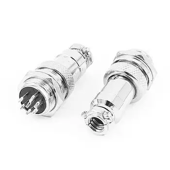 

2 Sets Screw Butt Joint Aviation Connector Male Female GX16-7 16mm 7 Pin