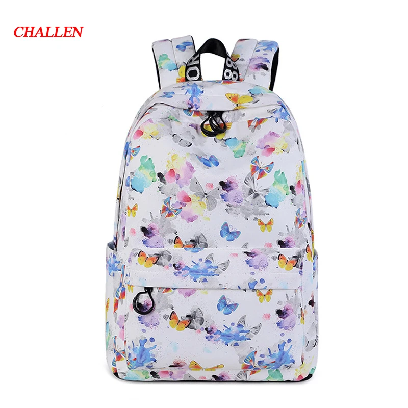 

butterfly Print Women Backpack Korean Preppy Teenager Girl School Bag Casual Ladies Travel Daily Bags Laptop Bag Packs