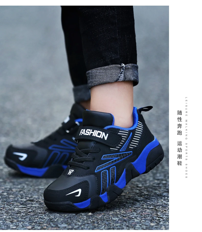 2020 Spring Autumn Boys Shoes Casual Sports Pu Leather Kids Sneaker Moccasins Solid Anti-slip Children Shoes for Boys